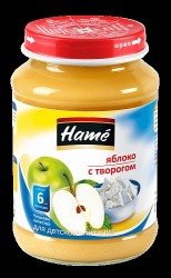 Пюре Hame яблоко творог с 6 мес 190 г