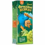 Нектар, Сочный 200 мл Фруктовый беспредел яблоко белый виноград осветленный с 6 мес тетрапак